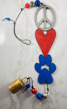 Wind chime paw peace sign heart bell garden ornament