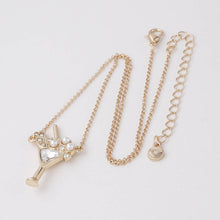 Gold Jeweled Martini Glass Pendant Necklace
