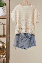 Ivory Floral Detail Crochet Boho Mello Top