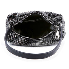 Petite Rhinestone Bling Shoulder Bag: Black