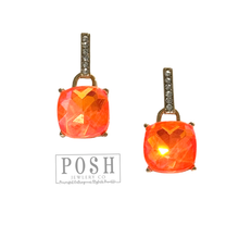 Rhinestone post earring: Pink