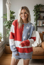 Red White Blue Mineral Washed American Flag Sweatshirt