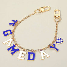 Blue Gold White Football GAME DAY Heart Charm