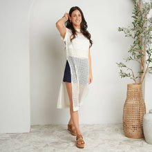 Snow Azalea Sleeveless Longline Crochet Sweater