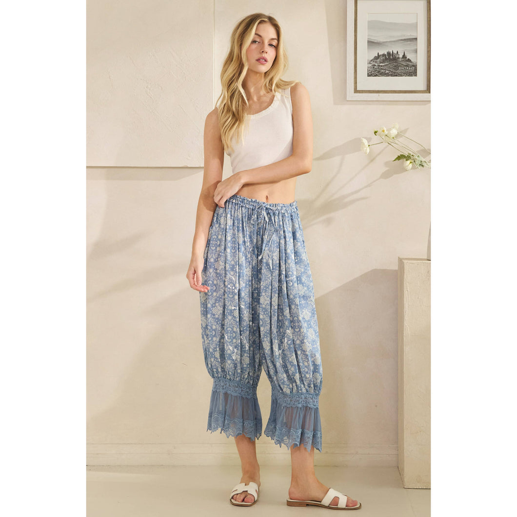 Blue Washed Paisley Oli&Hali Bloomer Pants