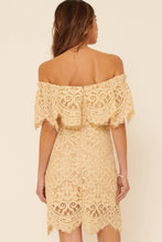 Butter Lace Flounce Ruffle Zipper Back Mini Dress