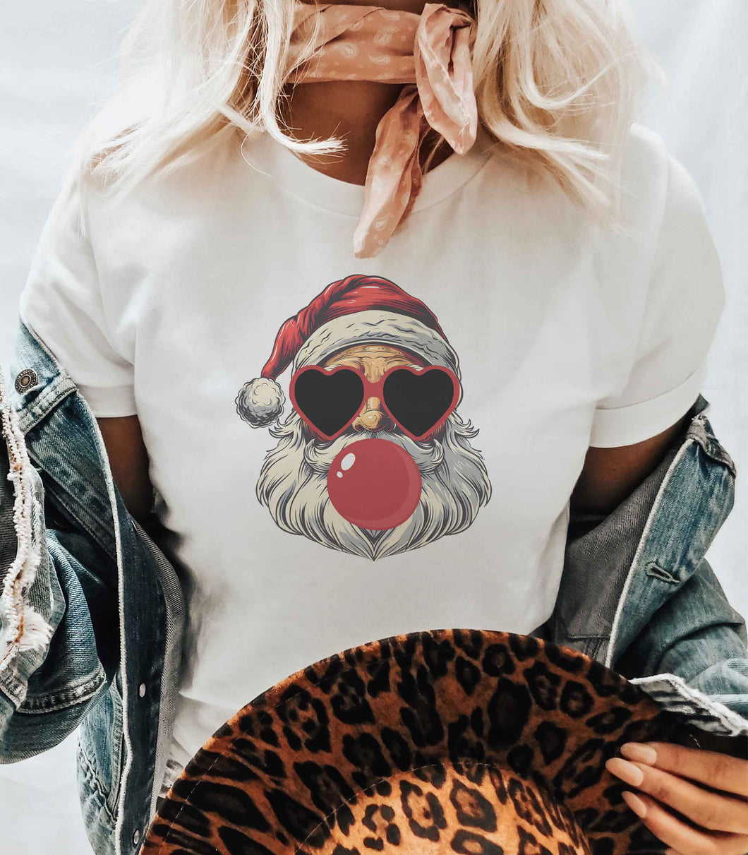 Heather Ice Grey Santa Bubble Tee