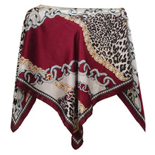 Brown Leopard Chain Print Scarf Poncho
