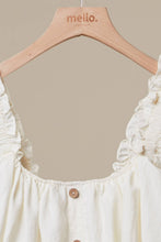 Cream Ruffled Button Front Cropped Tank Mello Top