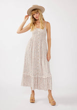 Natural Pink Spaghetti Strap Smocked Bust Button-Down Maxi Lovestitch Dress