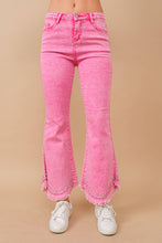 Blue B Destressed Bottom Edge w/ Rhinestone Jeans: MED DENIM