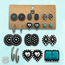 Silver Western silver beaded look earring set