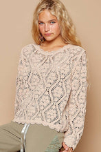 Mocha Open knitted crochet pullover POL sweater