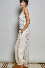 Natural Double Gauze Embroidery Adjustable Drawstring POL Jogger Pants