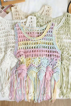 Multi Boho Fringe Crochet Tank Top