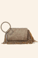 Stone Fringe Cuff Clutch Tassel Wristlet Clutch Bag