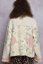 Pink Multi Long sleeve printed patchwork woven shirt quilted POL jacket