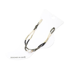 Black Gold Pearl Accent Beaded Layered Chain Anklet