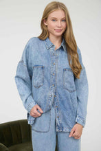 Chambray Washed Button Down Long Sleeve Shirt