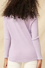 Lavender Vintage Washed Split-Neck Thermal Graphic Top