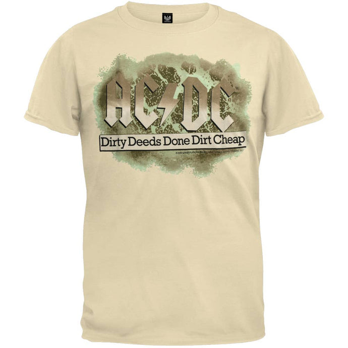 AC/DC - Dirty Deeds Soft Tan T Shirt
