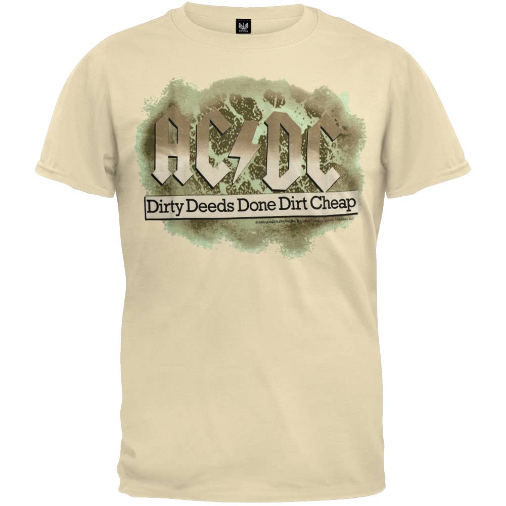 AC/DC - Dirty Deeds Soft Tan Mens T Shirt: LG
