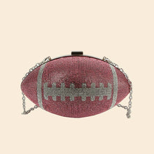 Black Rhinestone Encrusted Football Clutch Bag