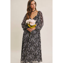Black Multi Stunner Twisted Front Floral Midi Dress