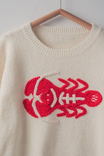 Ivory Lobster Alert Knit Urban Daizy Sweater