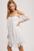 Ivory Open Shoulder Lace Dress
