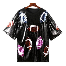 Football Sequin Short Sleeves Top