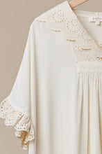Ivory Eyelet Lace Layered Hooded Mello Top