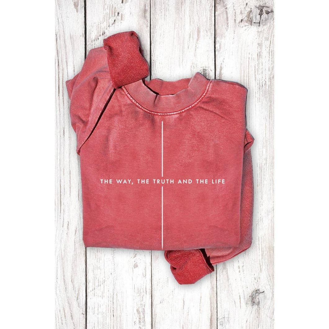 Mineral Vintage Red The Way The Truth The Life Sweatshirt