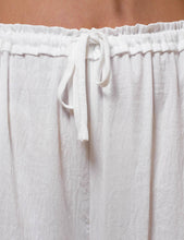 White  Elastic Waist Lace String Tie Lantern Pants