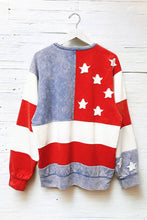 Red White Blue Mineral Washed American Flag Sweatshirt