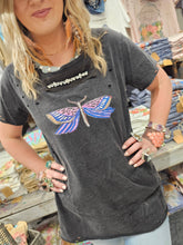 Dragonflies and Butterflies Black Tattered Rare Bird Tee