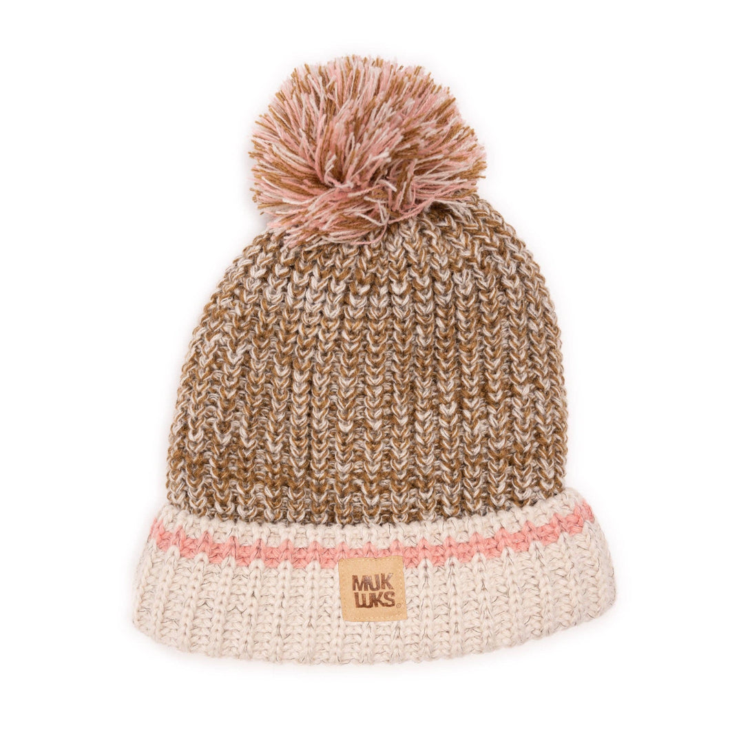 Oatmeal Ivory Muk Luks Women's Marled Chunky Stitch Hat