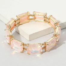 Multi Emerald Cut Stone Stretch Evening Bracelet