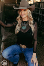 Black Night Sky Mesh Top