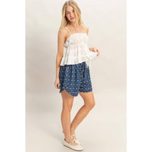 Dark Denim Drawstring Denim Shorts