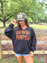 Black Howdy Pumpkin Split Neck Graphic Tee
