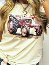 Pink Tractor Rhinestone Graphic Tees