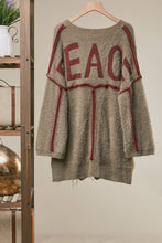 Olive Vintage Peace Oversized Cardigan