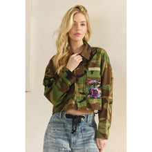 Camo Sequin Contrast Veveret Jacket