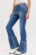 Mid Rise Flare with Distressed Raw Hem Cello Jeans
