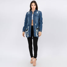 Blue Long Length Denim Shacket