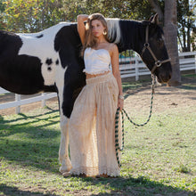 Latte Desert Dream Flow All Lace Shirred Waist Trousers