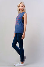 Faded Navy Long Live Cowboy Relaxed Fit distressed  Rolled sleeve Muscle top