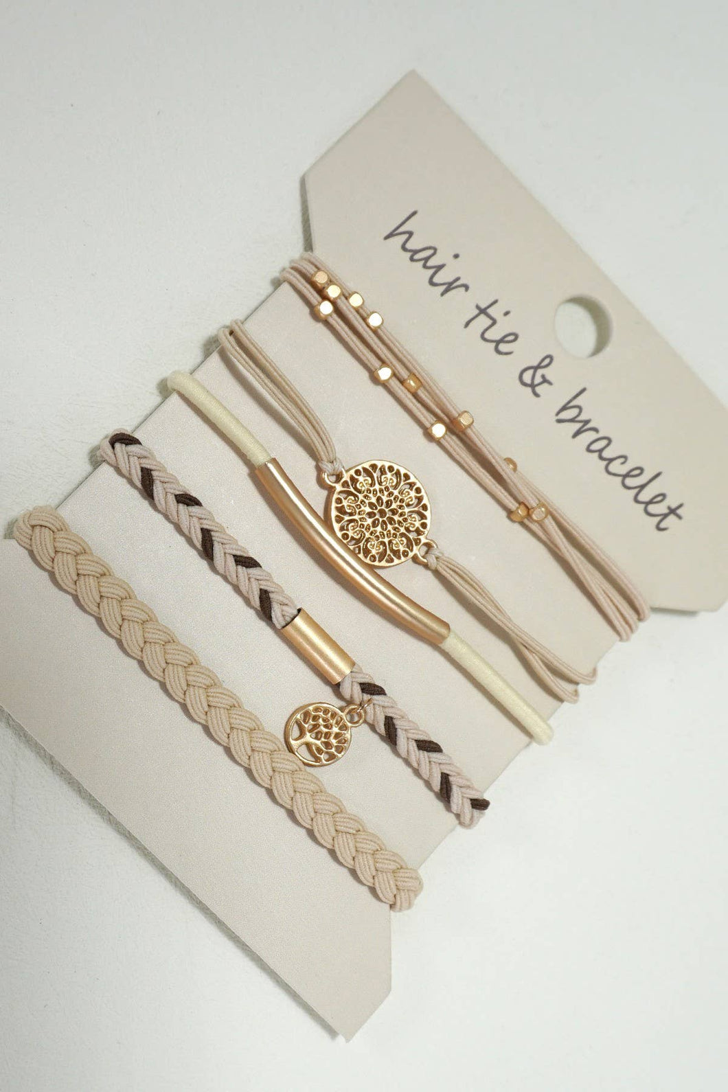 Off White Boho Bracelet Hair Ties