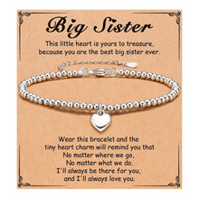 To My Granddaughter Heart Charm Stainless Steel Bracelet with Blessing Cards: